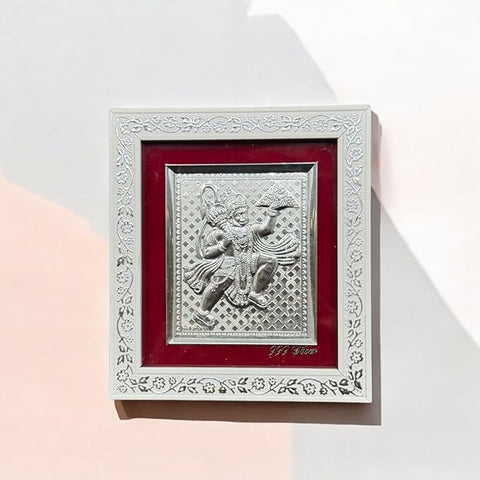 Silver Plated Radha Krishna/ Ganesh Laxmi/ Hanuman Ji Religious Photo Frame for Home Decor Gift Item Suitable For Pooja Room & Office