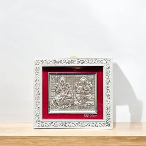 Silver Plated Radha Krishna/ Ganesh Laxmi/ Hanuman Ji Religious Photo Frame for Home Decor Gift Item Suitable For Pooja Room & Office