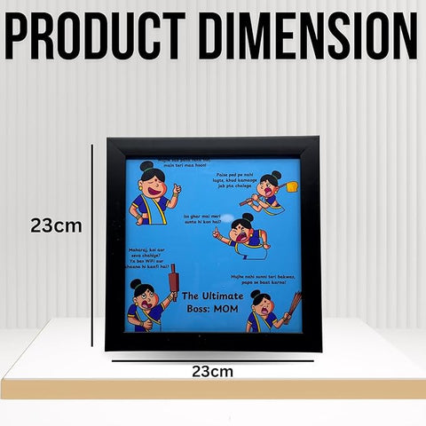 Desi Mom Photo Frame for Mother Birthday (7.5x7.5 Inches, Wood) | Gifts for Mother/Mom/Amma - Best Gift for Mother