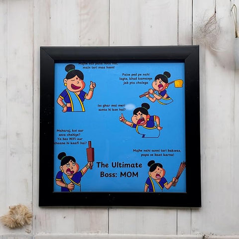 Desi Mom Photo Frame for Mother Birthday (7.5x7.5 Inches, Wood) | Gifts for Mother/Mom/Amma - Best Gift for Mother